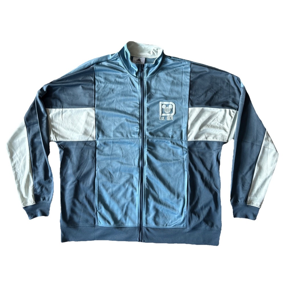 2022 Disney Parks Walt‎ Disney World Blue Zip Track Jacket Spirit Jersey XL
